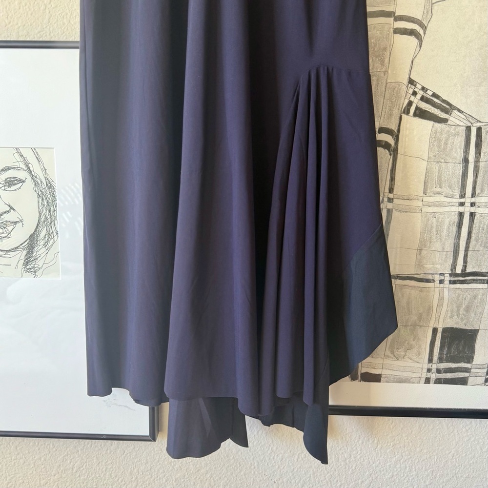 Vintage Marithé François Girbaud Sleeveless Asymmetrical Navy Black Dress - Picture 8 of 10